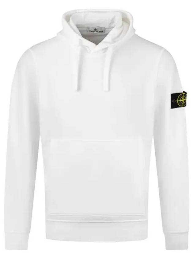 Logo Patch Drawstring Hoodie White - STONE ISLAND - BALAAN 2