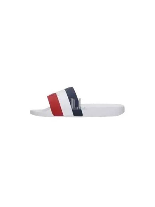 Basil Logo Striped Slippers White - MONCLER - BALAAN 2