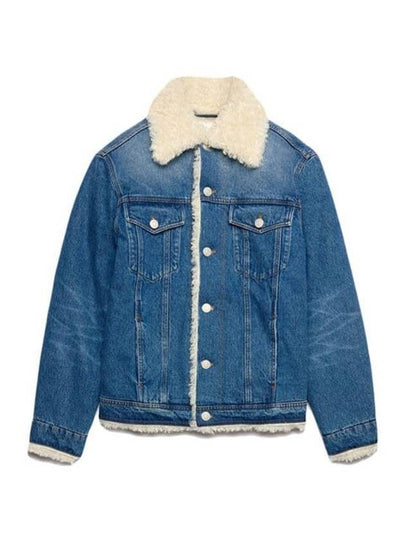 Truck Fur Denim Jacket Blue - AMI - BALAAN 2