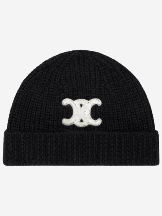 Triomphe Cashmere Seamless Beanie Black - CELINE - BALAAN 2