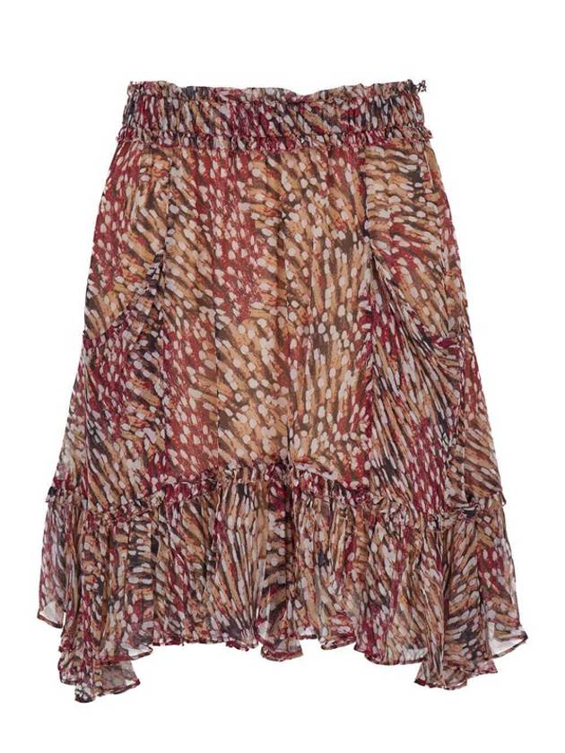 Viera Print Mini A-Line Skirt Raspberry - ISABEL MARANT ETOILE - BALAAN 2