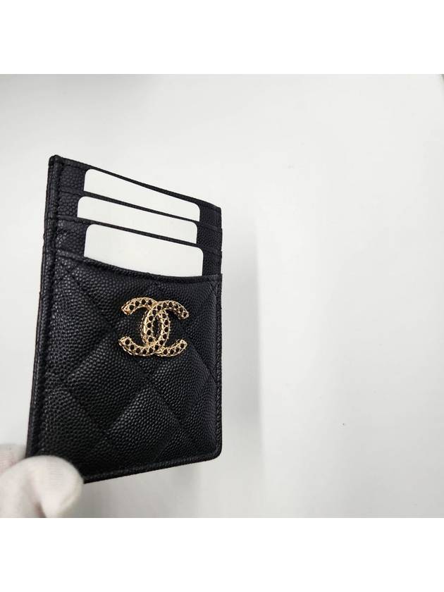 Crystal CC Logo Card Wallet Black Caviar AP3404B1292894305 - CHANEL - BALAAN 5