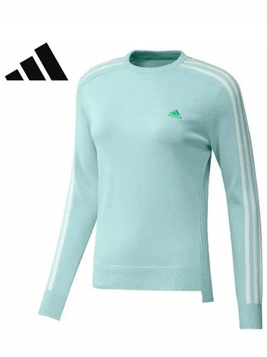 GV1251 Women s Crew Neck Three Stripes Long Sleeve Sweater - ADIDAS GOLF - BALAAN 1