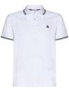 Moncler Logo Patch Cotton PK Shirt White - MONCLER - BALAAN 1