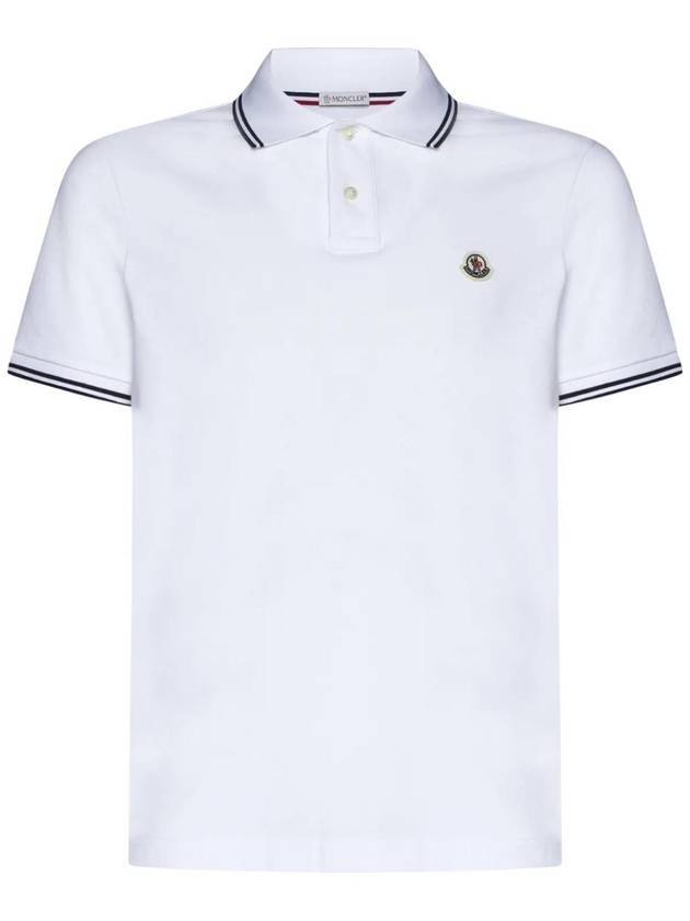 Moncler Logo Patch Cotton PK Shirt White - MONCLER - BALAAN 1