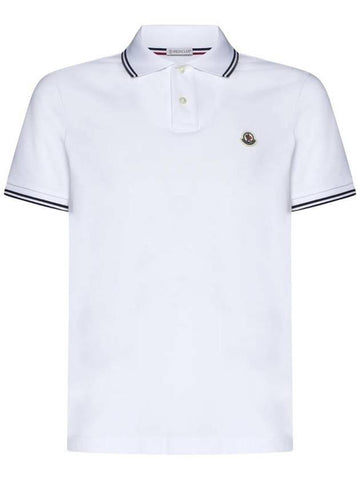 Moncler Logo Patch Cotton PK Shirt White - MONCLER - BALAAN 1