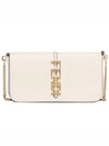 Fendigraphy Chain Leather Cross Bag White - FENDI - BALAAN 1