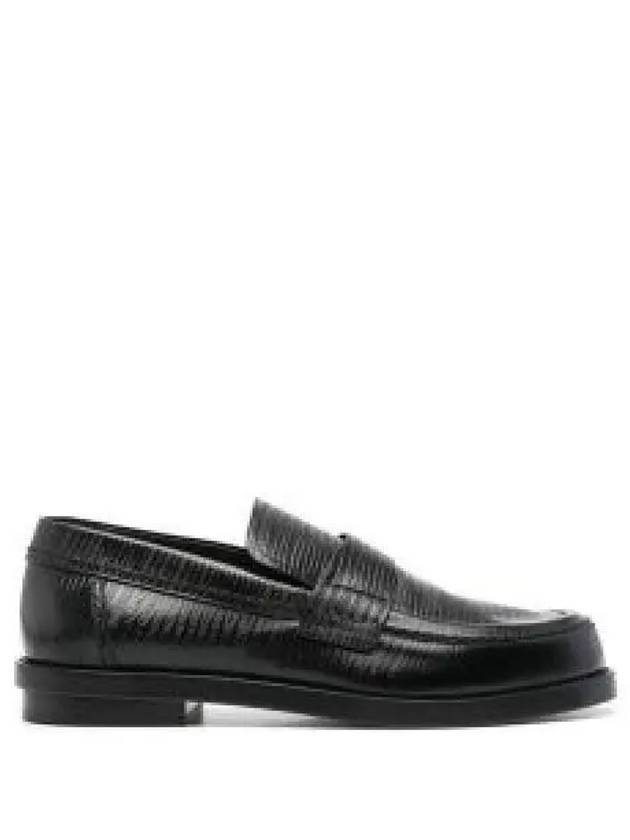 Lizard Skin Effect Loafers Black - ALEXANDER MCQUEEN - BALAAN 1