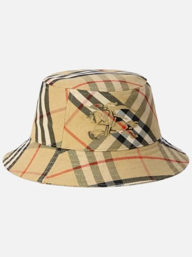 Check Cotton Blend Bucket Hat Beige - BURBERRY - BALAAN 3