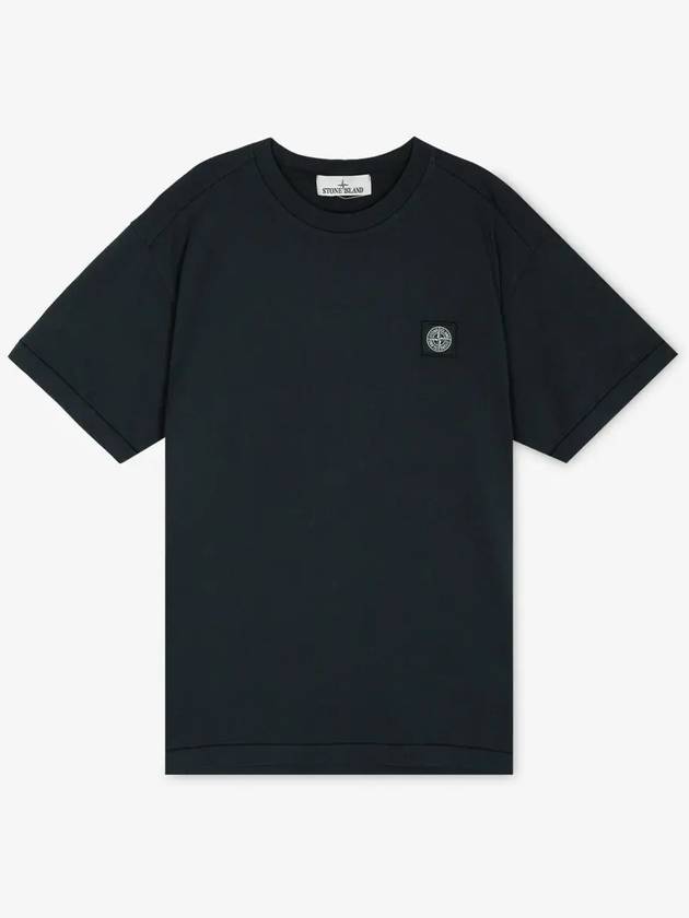 Logo Patch Short Sleeve T-Shirt Navy - STONE ISLAND - BALAAN 3