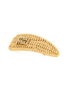 Logo Straw Fabric Hair Clip Gold - MIU MIU - BALAAN 4