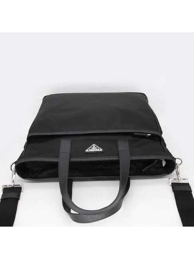 Triangle Logo Nylon Tote Bag Black - PRADA - BALAAN 5