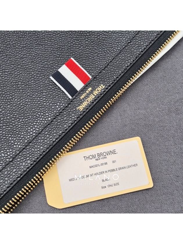 Medium Document Holder Clutch Bag Black - THOM BROWNE - BALAAN 8