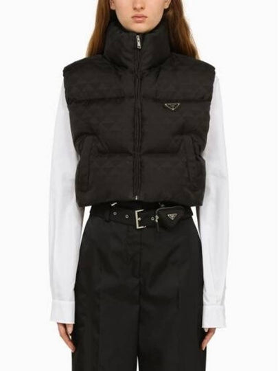 Triangle Logo Re-nylon Down Vest Black - PRADA - BALAAN 2