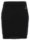 Bea Logo Knit Mini H-Line Skirt Black - VIVIENNE WESTWOOD - BALAAN 2