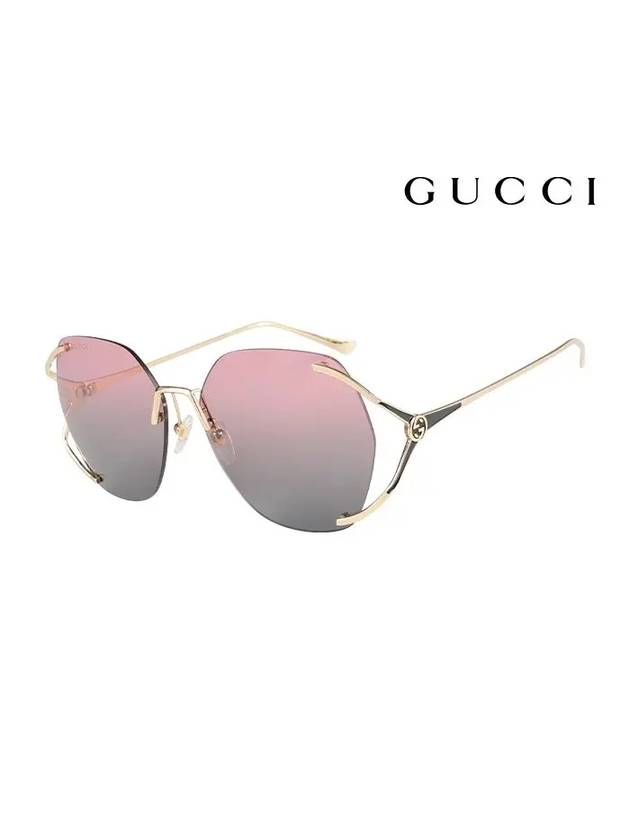 Eyewear Rimless Metal Sunglasses Pink - GUCCI - BALAAN 3