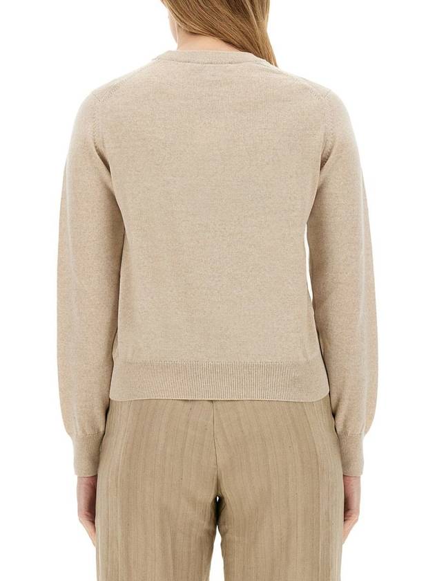 Bold Fox Head Wool Knit Top Light Beige Melange - MAISON KITSUNE - BALAAN 4