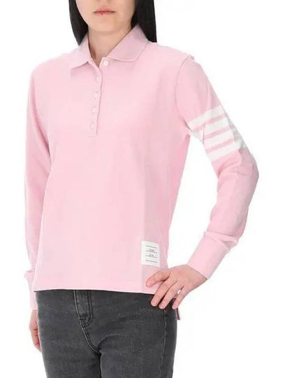 Classic Pique 4-Bar Polo Shirt Pink - THOM BROWNE - BALAAN 2