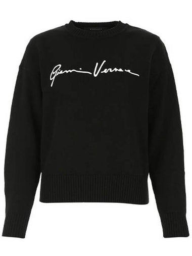 Signature Logo Knit Top Black - VERSACE - BALAAN 1