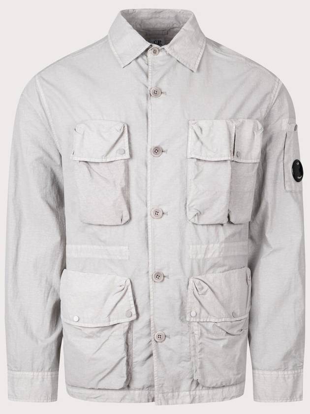 Flat Nylon Utility Over Long Sleeve Shirt Grey - CP COMPANY - BALAAN 2