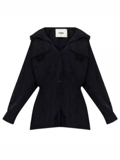 Women's Nylon Anorak Blouson Jacket Black - FENDI - BALAAN 2