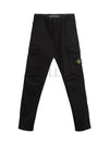 Supima Cotton Twill Stretch TC Straight Pants Black - STONE ISLAND - BALAAN 2