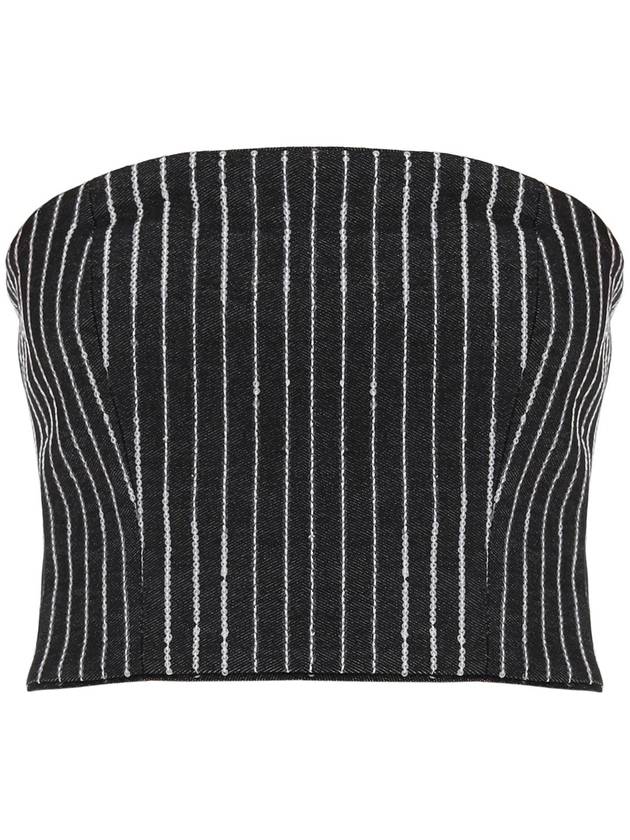 cropped top with sequined stripes - ROTATE - BALAAN 1