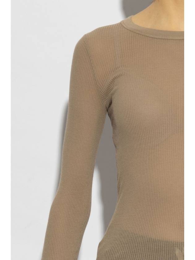 Rick Owens Ribbed Top Rib, Women's, Beige - RICK OWENS - BALAAN 5