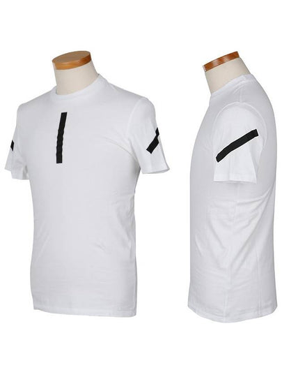 Tape Detail Short Sleeve T-Shirt White - NEIL BARRETT - BALAAN 2