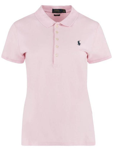 Women's Julie Embroidered Logo Short Sleeve Polo Shirt Pink - POLO RALPH LAUREN - BALAAN 1