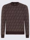 Men's Monogram Intarsia Knit Top Grey - FENDI - BALAAN 6