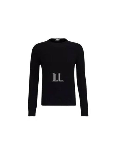 Men's Crewneck Cashmere Knit Top Black - SAINT LAURENT - BALAAN 2