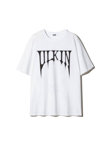 Smudging Skull Graphic Short Sleeve T-Shirt White - ULKIN - BALAAN 1