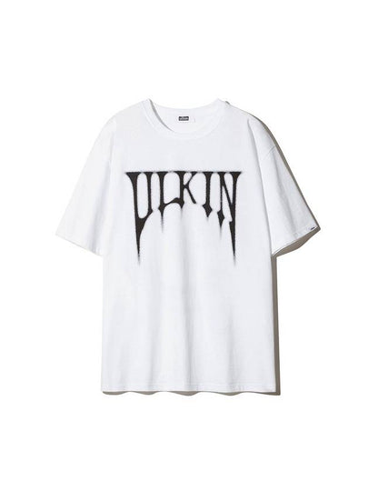 Smudging Skull Graphic Short Sleeve T-Shirt White - ULKIN - BALAAN 2