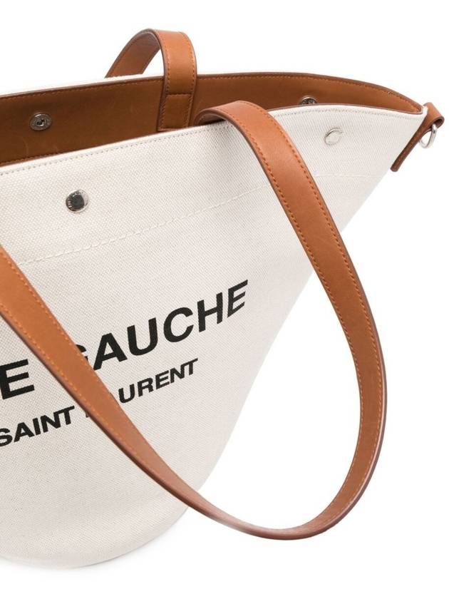 Rive Gauche Canvas Tote Bag Beige - SAINT LAURENT - BALAAN 4