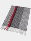 GG Wool Cashmere Muffler Grey - GUCCI - BALAAN 6