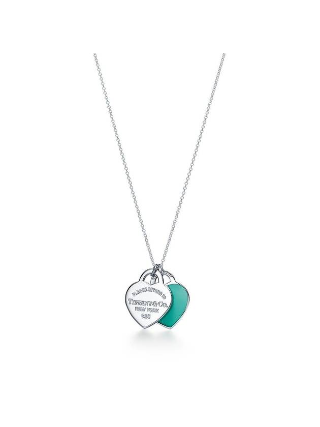 Double Heart Pendant Necklace Silver - TIFFANY & CO. - BALAAN 1