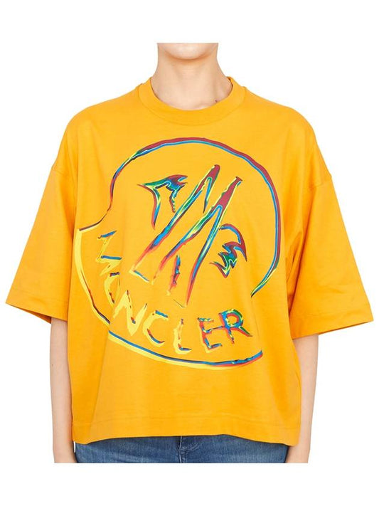 Rainbow Logo Short Sleeve T-shirt Yellow - MONCLER - BALAAN 2