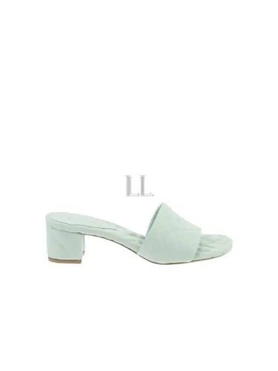 Amy Intrecciato Motif Leather Mule Heel Mint - BOTTEGA VENETA - BALAAN 2