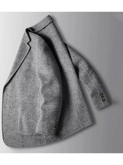 Notched lapel collar wool gray jacket JK127 - IKALOOOK - BALAAN 2