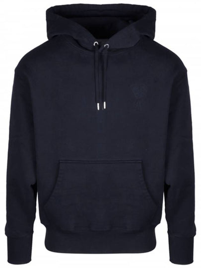 Men's Big Heart Logo Hoodie Navy - AMI - BALAAN 2