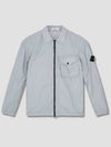 Naslan overshirt black light gray sage green, mid blue 751511803 - STONE ISLAND - BALAAN 3