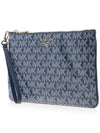 Jet Set Monogram Leather Clutch Bag Navy - MICHAEL KORS - BALAAN 3