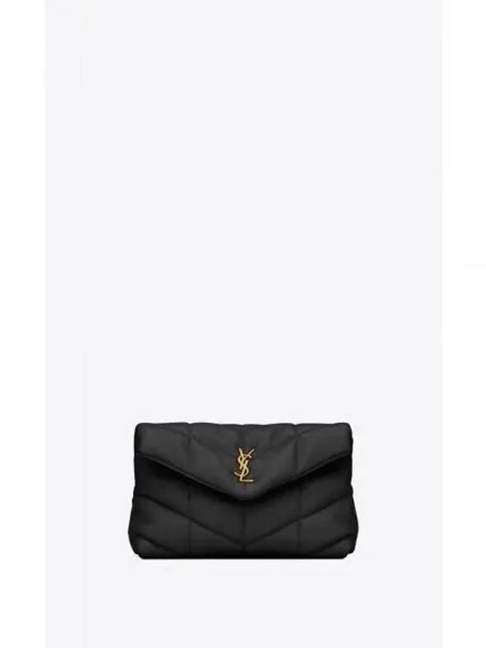 Quilting Puffer Small Clutch Bag Black - SAINT LAURENT - BALAAN 2