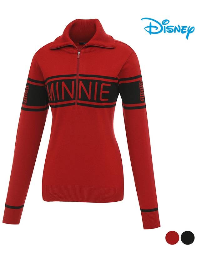 Women s color combination high neck half zip up knit jumper sweater DO3LKT007 - DISNEY GOLF - BALAAN 1