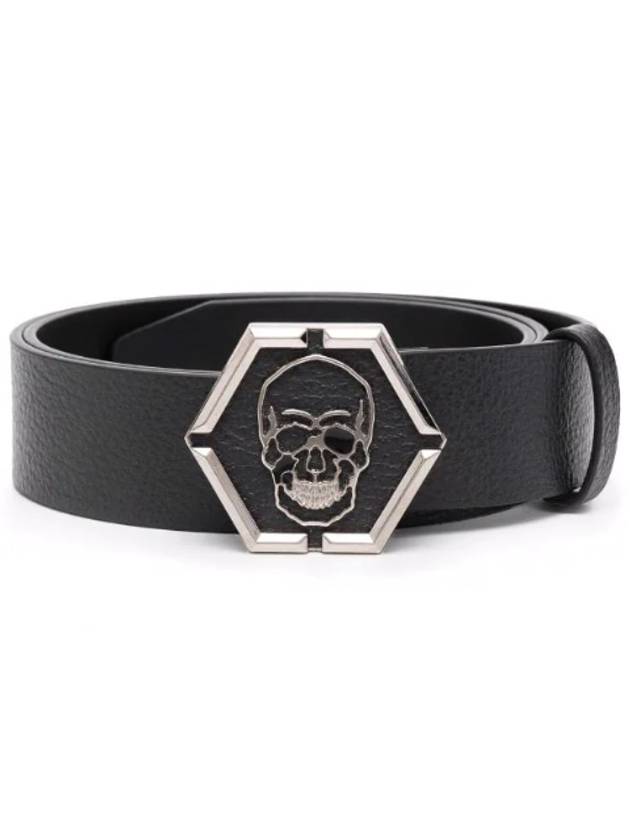 skull buckle leather belt FAAAMVA0705PLE010N - PHILIPP PLEIN - BALAAN 1