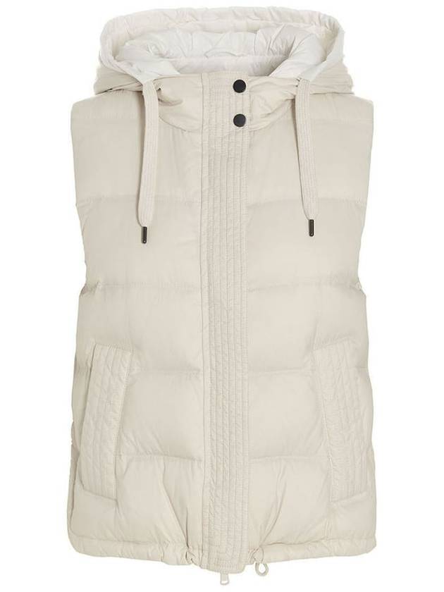 Women's Hooded Puffer Vest White - BRUNELLO CUCINELLI - BALAAN 2