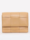 Intrecciato Tri-Fold Zip Half Wallet Almond - BOTTEGA VENETA - BALAAN 4