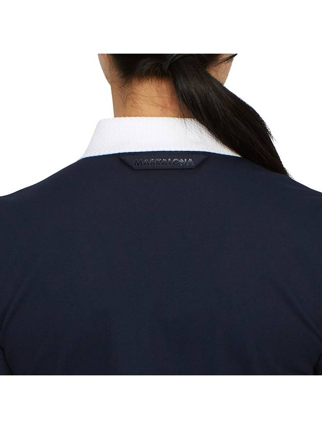 Women's Golf Collar Short Sleeve Polo Shirt Navy - MARK & LONA - BALAAN 8