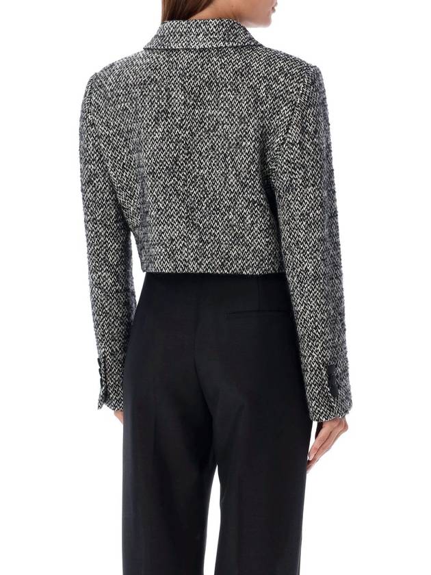 Tweed Crop Jacket Black - DOLCE&GABBANA - BALAAN 3